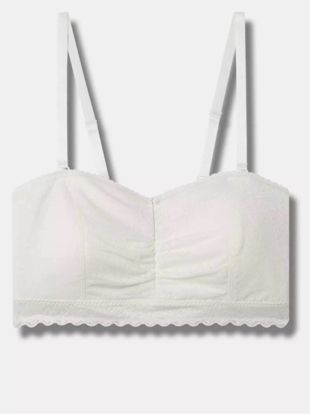 Torrid White 4-Way Stretch Lace Bandeau Bralette Size 3 / 3X neutral comfy - Picture 4 of 9